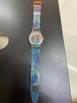二手 swatch 絕版 手錶 FANCY DATE FUNKY PAINTS2 紀念手錶