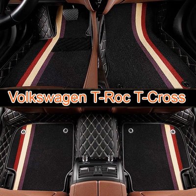 (現貨)適用Volkswagen T-Roc T-Cross 全包圍雙層皮革腳墊 腳踏墊 隔水墊 耐用－星紀汽車／戶外用品