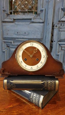 【卡卡頌  歐洲古董】德國老件 ~ JUBA  拿破崙  機械   古董鐘   桌鐘  cl0058✬