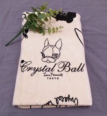 全新正品【Crystal Ball 狗頭包】米色純棉大尺寸厚浴巾