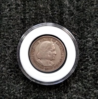 317-美國1893年哥倫布半圓HALF DOLLAR銀幣