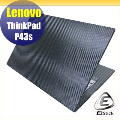 【Ezstick】Lenovo ThinkPad P43s 黑色立體紋機身貼 (含上蓋貼、鍵盤週圍貼、底部貼)DIY包膜
