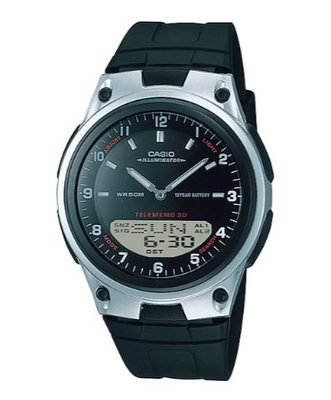 【萬錶行】CASIO  簡約經典雙顯腕錶  AW-80-1A