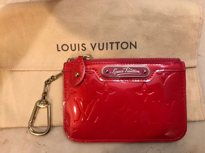 Louis Vuitton LV 漆皮 絕版 桃紅 零錢 鑰匙包