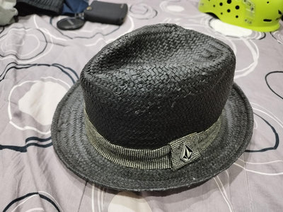 二手 Volcom 黑色草帽 S號 紳士帽型 約適合 7 1/8 頭圍56.5-57