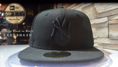 New Era NY Yankees 59Fifty Black on Black 紐約洋基隊黑底黑字全封帽
