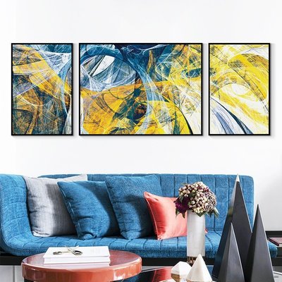熱銷 抽象裝飾畫 現代簡約輕奢掛畫北歐風格客廳大氣沙發背景墻三聯畫KK