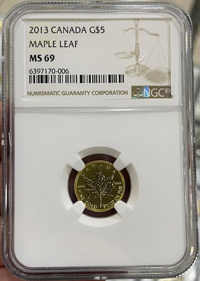 NGC-MS69 加拿大2013年楓葉1/10盎司金幣