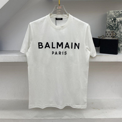 【熱賣下殺價】BALMAIN巴爾曼23春夏新款休閑百搭圓領短袖T恤時尚logo印花上衣男
