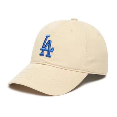 韓國潮流MLB棒球帽明星同款NY鴨舌帽男女黑色LA硬頂彎檐防曬帽子