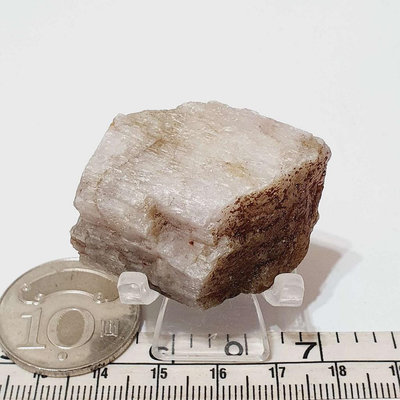 粉紅色鋰輝石 35.5g +壓克力架 原礦 礦石 原石 教學 標本 小礦標 礦物標本13