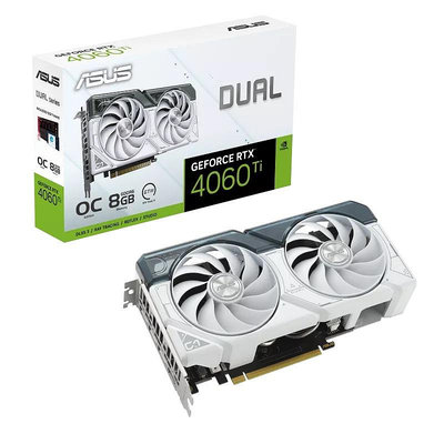 ASUS Dual GeForce RTX 4060 Ti White OC 8GB GDDR6 顯示卡