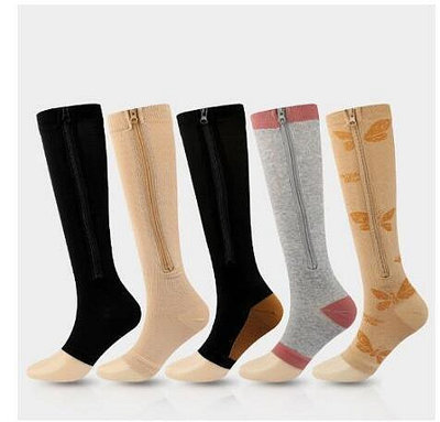 compressionsocks運動壓力襪壓縮拉鏈襪zip sox彈力美腿襪