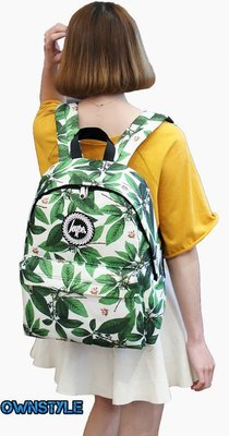 【OwnStyle】Hype Backpack Leaves後背包-綠色 側肩背 防水 出國 書包 健身 慢跑( 現貨)