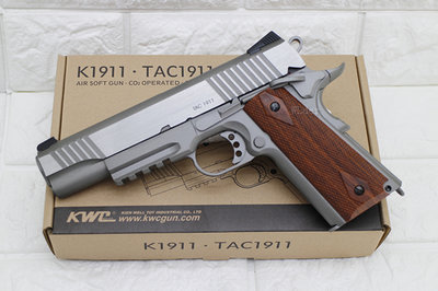 [01] KWC M1911 CO2槍 TAC 特仕版 銀 ( BB槍BB彈COLT 1911 45手槍MEU玩具槍