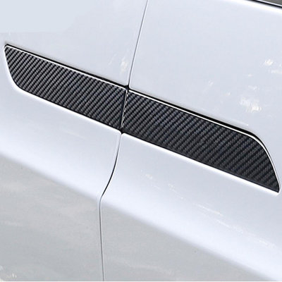 汽車配件 汽車尾翼 適用于16-24款Tesla Model碳纖維門拉手 特斯拉Model X外拉手飾條