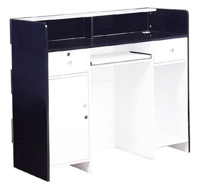【DH】商品貨號N892-2商品名稱 《實上》四尺黑/白色多功能桌，可作收銀檯，接待櫃台。主要地區免，代客泊車接待櫃