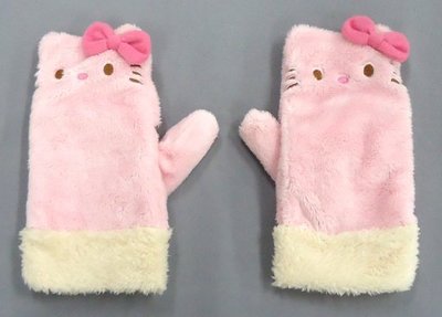 41+現貨都會送快速達免運費 造型手套 情人節送溫暖 日本限定 粉紅大臉 可露指 KITTY 凱蒂貓 三麗鷗 保暖手套