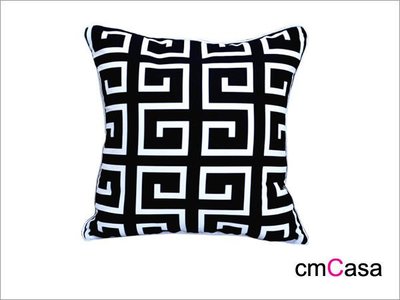 = cmCasa = [3737]東方時尚美學設計 黑白器紋抱枕套 可搭配IKEA 的PS HAVET