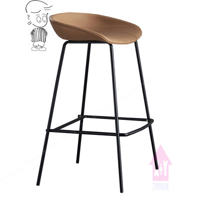 【X+Y】艾克斯居家生活館 現代餐桌椅系列-米蘭 咖啡皮吧台椅.吧檯椅.高腳椅.中島椅.摩登家具