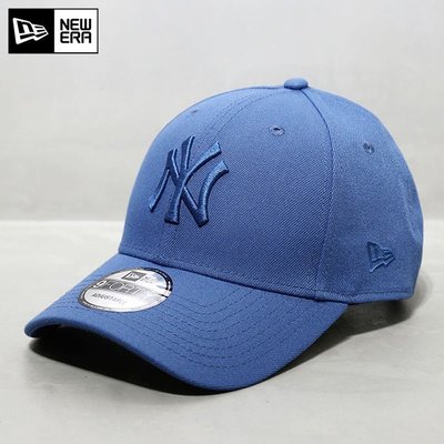 現貨優選#NewEra帽子韓國紐亦華MLB棒球帽硬頂大標NY洋基夏季潮藍色鴨舌帽簡約