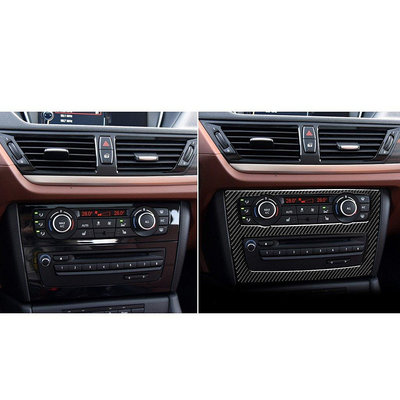 適用寶馬BMW x1 E84內飾碳纖維中控CD汽車改裝中控空調面板裝飾貼--請議價