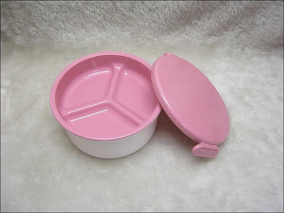 PP餐盒-圓型便當盒(900ML)-粉紅色