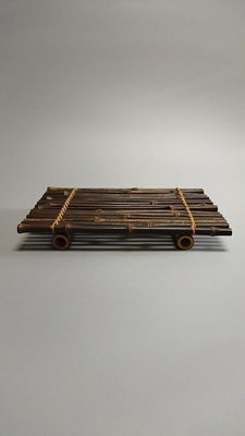 日本回流，老竹茶盤，竹排，壺承，杯托，老竹子手工編織，包漿足