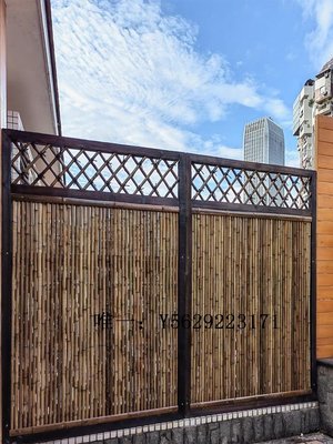 庭院柵欄日式庭院竹籬笆柵欄圍欄戶外竹子屏風護欄花園隔斷圍墻室外碳化圍欄