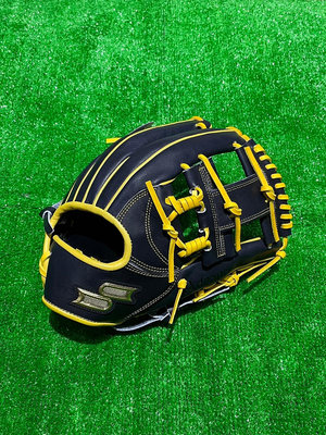 棒球世界全新進口ssk棒球內野工字檔全牛皮棒球手套特價深藍黃配色TANT324F