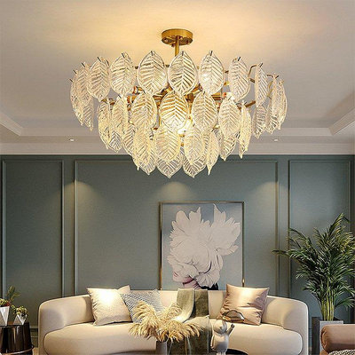 后現代輕奢水晶玻璃吊燈 簡約客廳法式復古創意餐廳臥室照明燈具