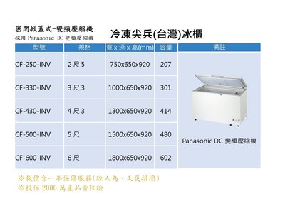 變頻冷凍櫃 DC直流壓縮機 上掀式冷凍櫃 4尺3 414公升 台灣冰櫃 公司貨 保固