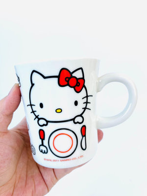 【二手】日本帶回 三麗鷗 Hello kitty 點心時刻馬克杯 2 回流 瓷器 擺件【佟掌櫃】-1934