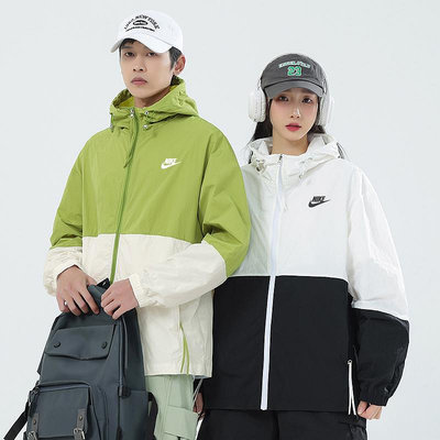 Nike/耐吉皮膚衣女外套夏季輕薄透氣戶外運動拼色外套防曬服紫外線防曬衣連帽遮陽外套