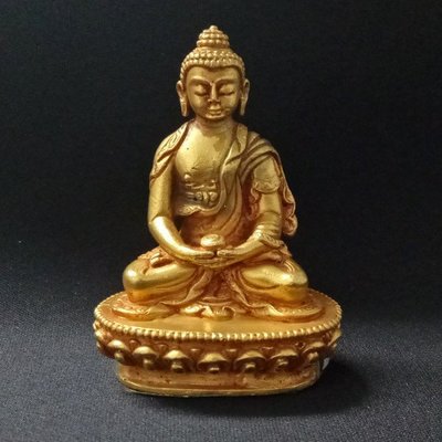 【天馬行銷】阿彌陀佛 尼泊爾製純銅鎏金佛像