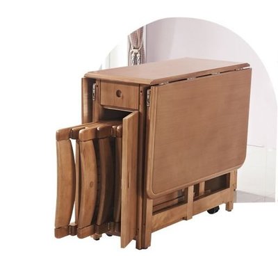 【找椅子】北歐折疊 伸縮 組合 多功能性收納餐桌椅 (品質優 請來店看實品)