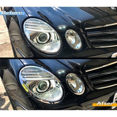【JR佳睿精品】Benz E W211 E200 E350 E500 02-05 鍍鉻大燈框 前燈框 改裝 飾條 配件