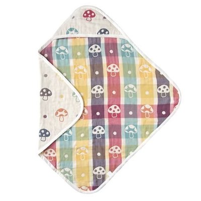 日本 Hoppetta 蘑菇六層紗嬰兒包巾(方形)