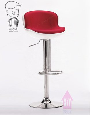 【X+Y】椅子世界     -       現代吧檯椅系列-瓦特 吧台椅(白紅色)-玻璃纖維+電鍍合金腳.摩登家具