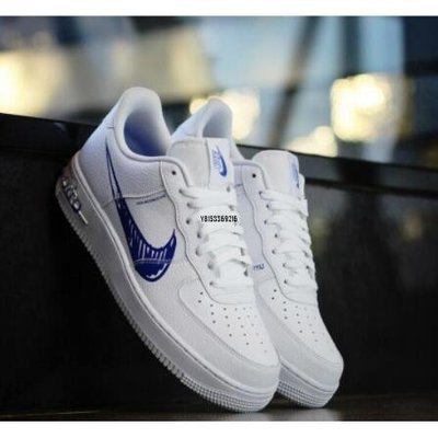 【正品】Nike Air Force 1 Low Sketch 白黑 白藍 塗鴉 CW7581 101 100潮鞋