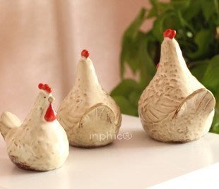 INPHIC-窯變釉歐式陶瓷雞創意工藝品擺飾 三件套裝新房裝飾