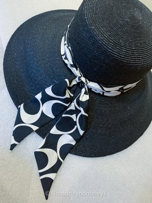 【全新】COACH 限量版 夏日時尚大圓帽 草帽 Limited Edition Black Straw Hat
