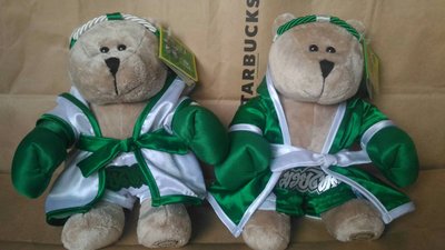 含運2580~STARBUCKS星巴克咖啡熊寶寶-THAILAND泰國2016潑水節紀念版拳擊熊-泰拳傳統服裝(一組2隻