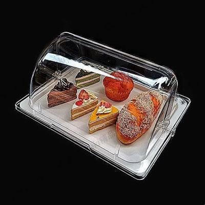 【熱賣精選】透明面包罩蛋糕點心水果盤帶蓋 試吃盒保鮮涼菜冷餐自助餐展示盤