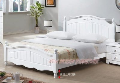【N D Furniture】台南在地家具-法式鄉村公主風實木雕刻柱兩段調整雙人床架/6尺床台YH