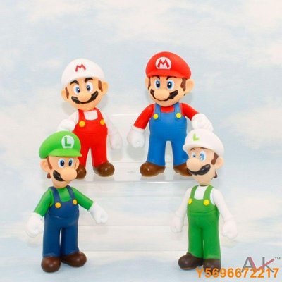 布袋小子()super Mario 超級瑪麗 公仔 瑪麗兄弟卡裝 瑪麗 馬里奧 路易 塑膠 手辦 公仔 啊件