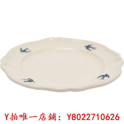 餐盤日本進口Studio M復古燕子盤手工陶瓷盤花邊餐盤甜點盤點心盤家用餐具