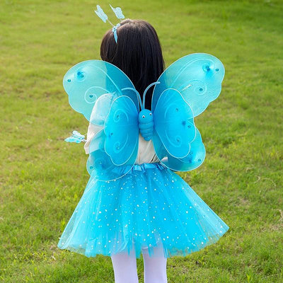 COS專場翅膀道具cos兒童魔法棒彩色背飾大仙女公主裝飾小孩天使
