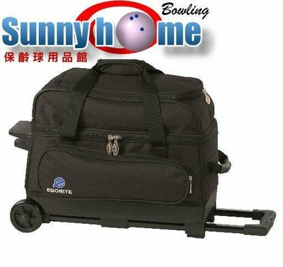 Sunny Home 保齡球用品館 - 進口美國原廠Ebonite拉桿式雙球袋《全黑》最新款式