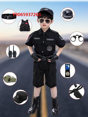 cosplay服裝兒童警服特警服裝備警官服警察制服表演服cosplay男童特種兵套裝